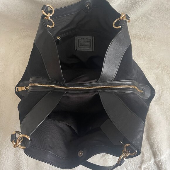 COACH Lexy Mixed Leather Suede Large Shoulder Bag - Picture 12 of 16